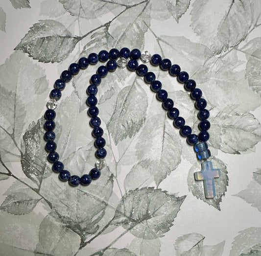 Cobalt Blue GS Beaded glass “gemstone” prayer rope chotki komboskini