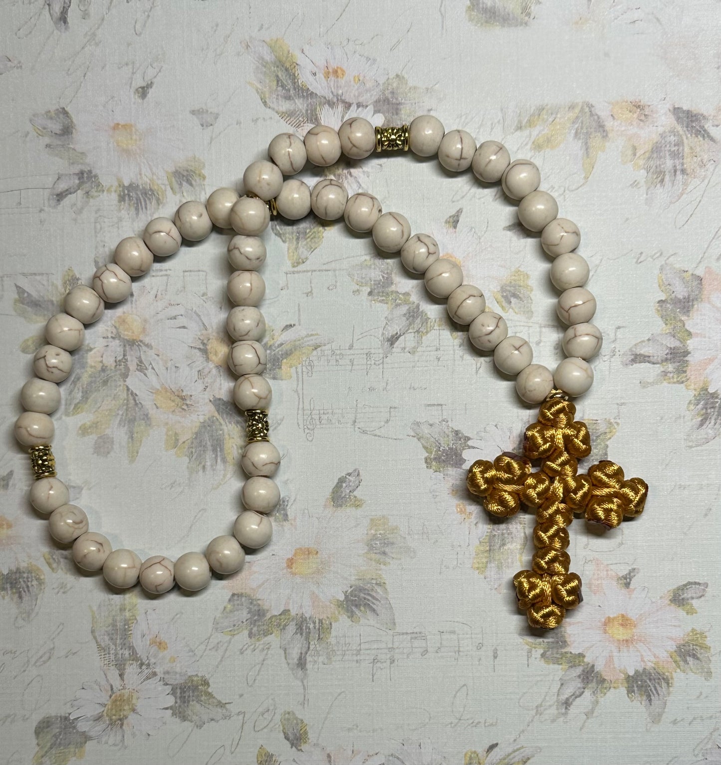 Magnesite gemstone beaded prayer rope chotki