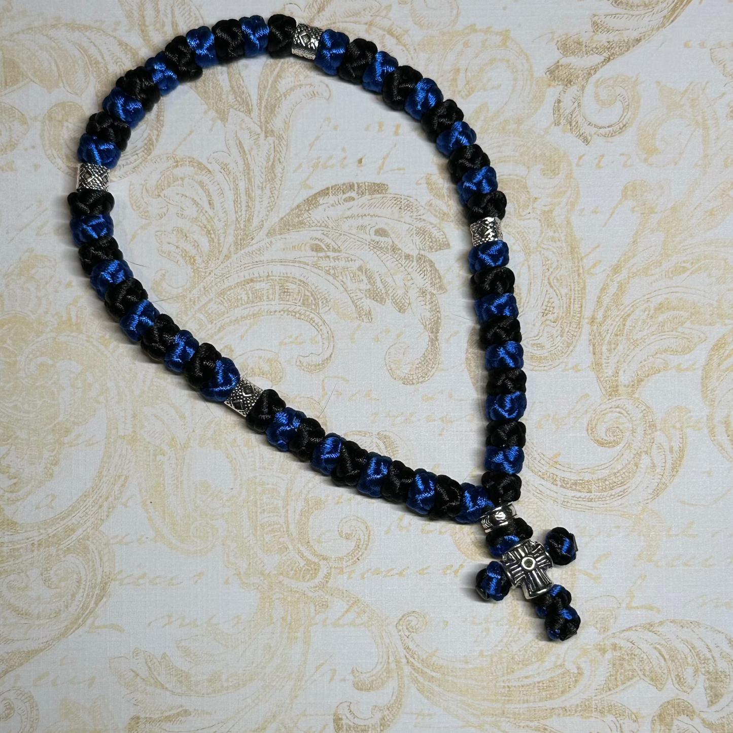 Two-color (alternating) 30/33/50/100-knot Orthodox prayer rope (satin) chotki