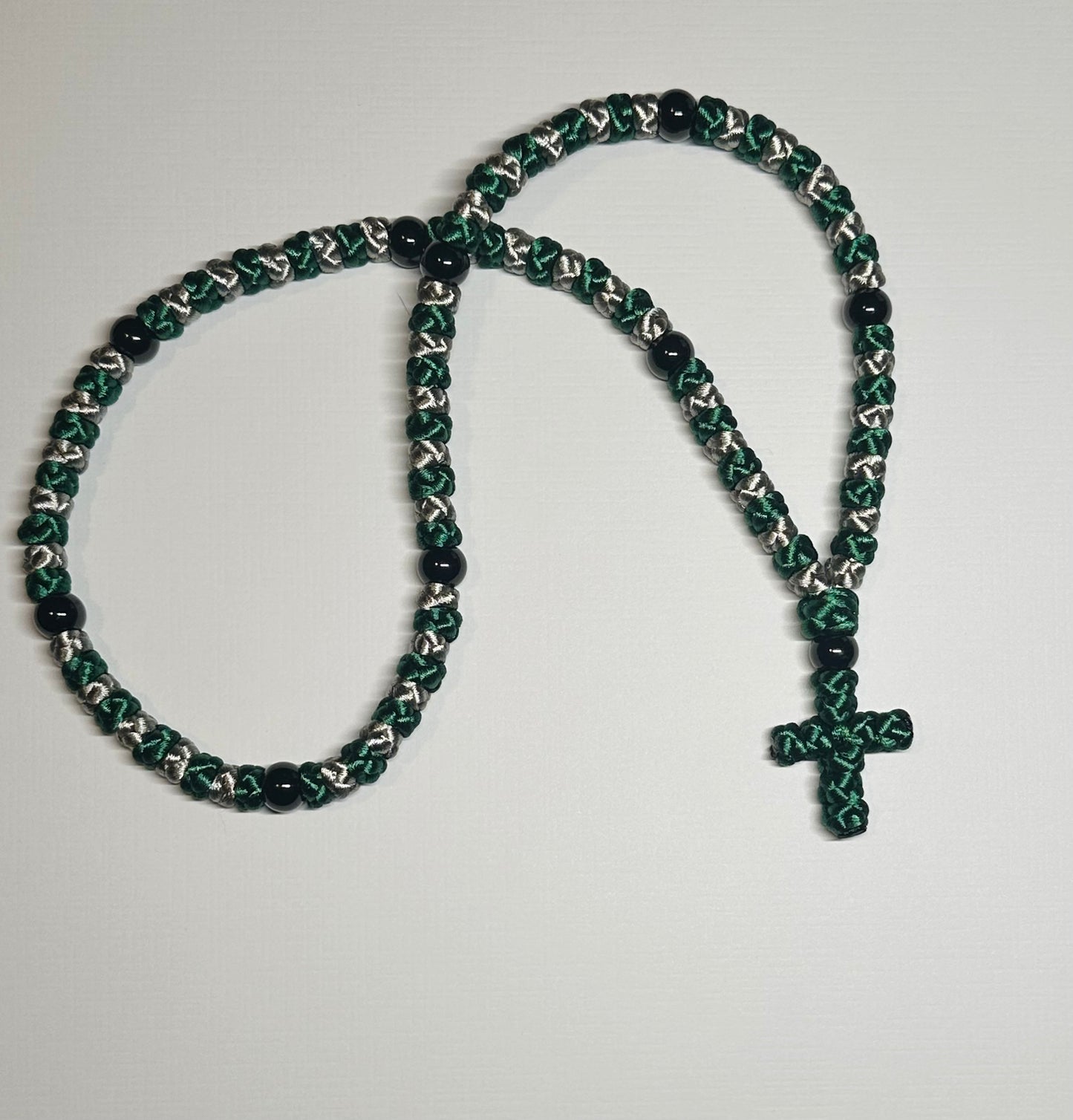 Two-color (alternating) 30/33/50/100-knot Orthodox prayer rope (satin) chotki