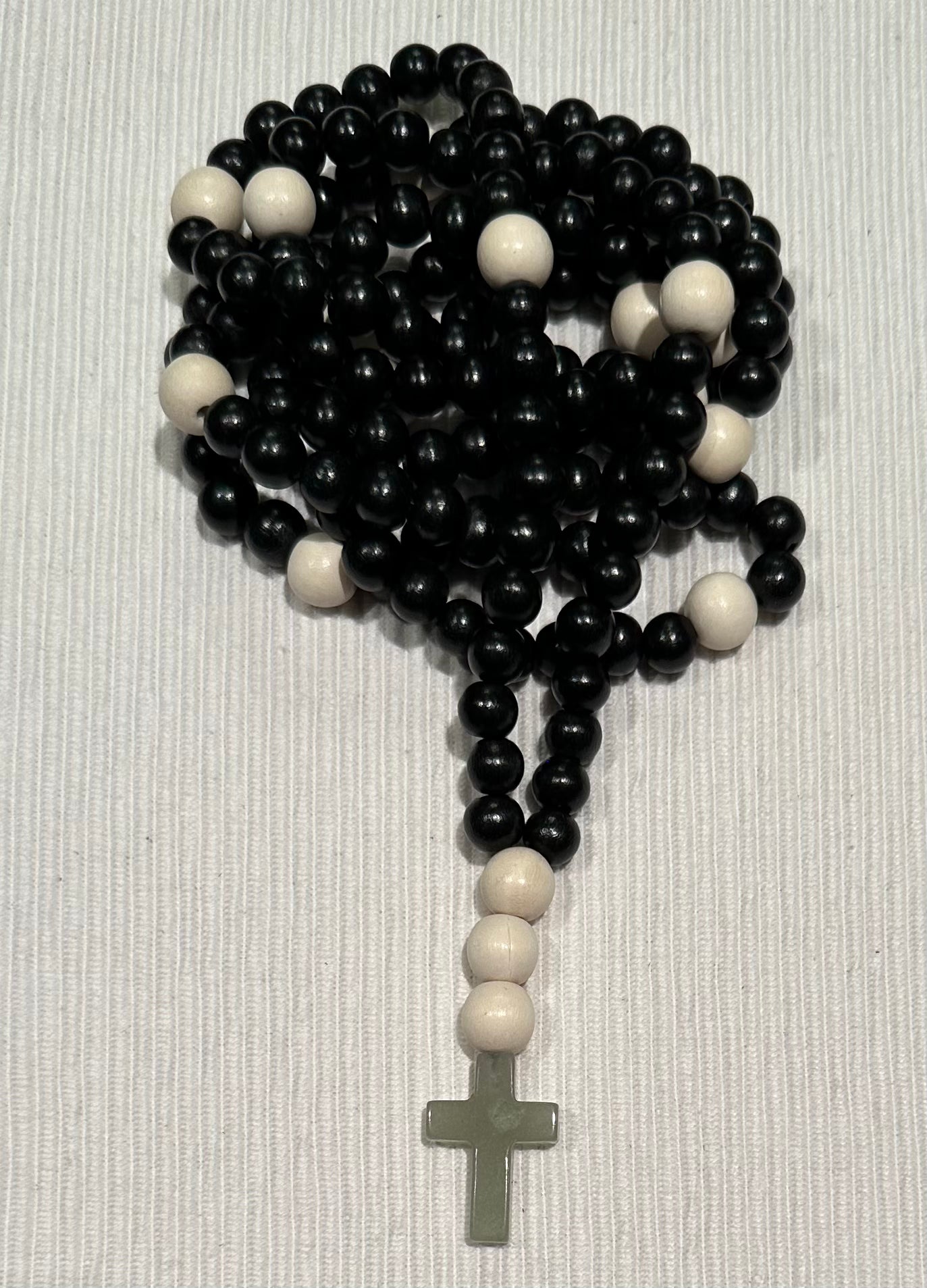 black/green/white 150 wooden bead (medium - 8mm) Orthodox prayer rope chotki komboskini