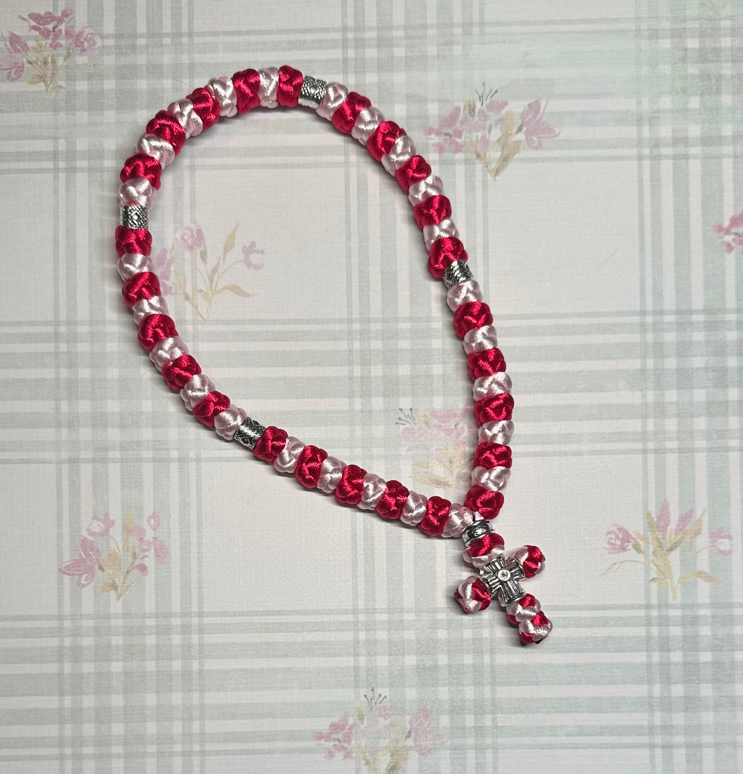 Two-color (alternating) 30/33/50/100-knot Orthodox prayer rope (satin) chotki - MADE TO ORDER