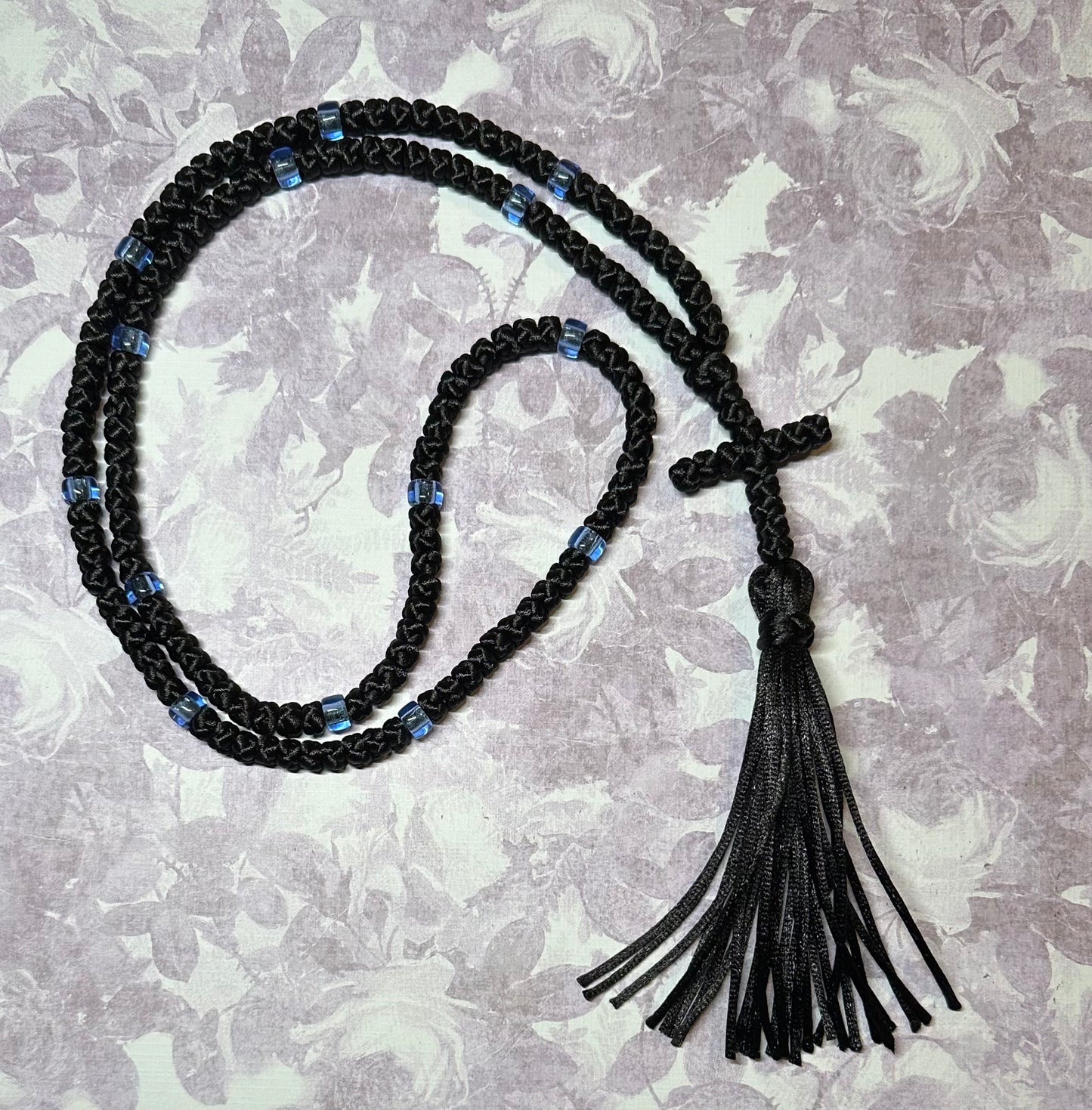 green/gold/silver/white/yellow/black 150-knot Orthodox prayer rope (satin) chotki komboskini