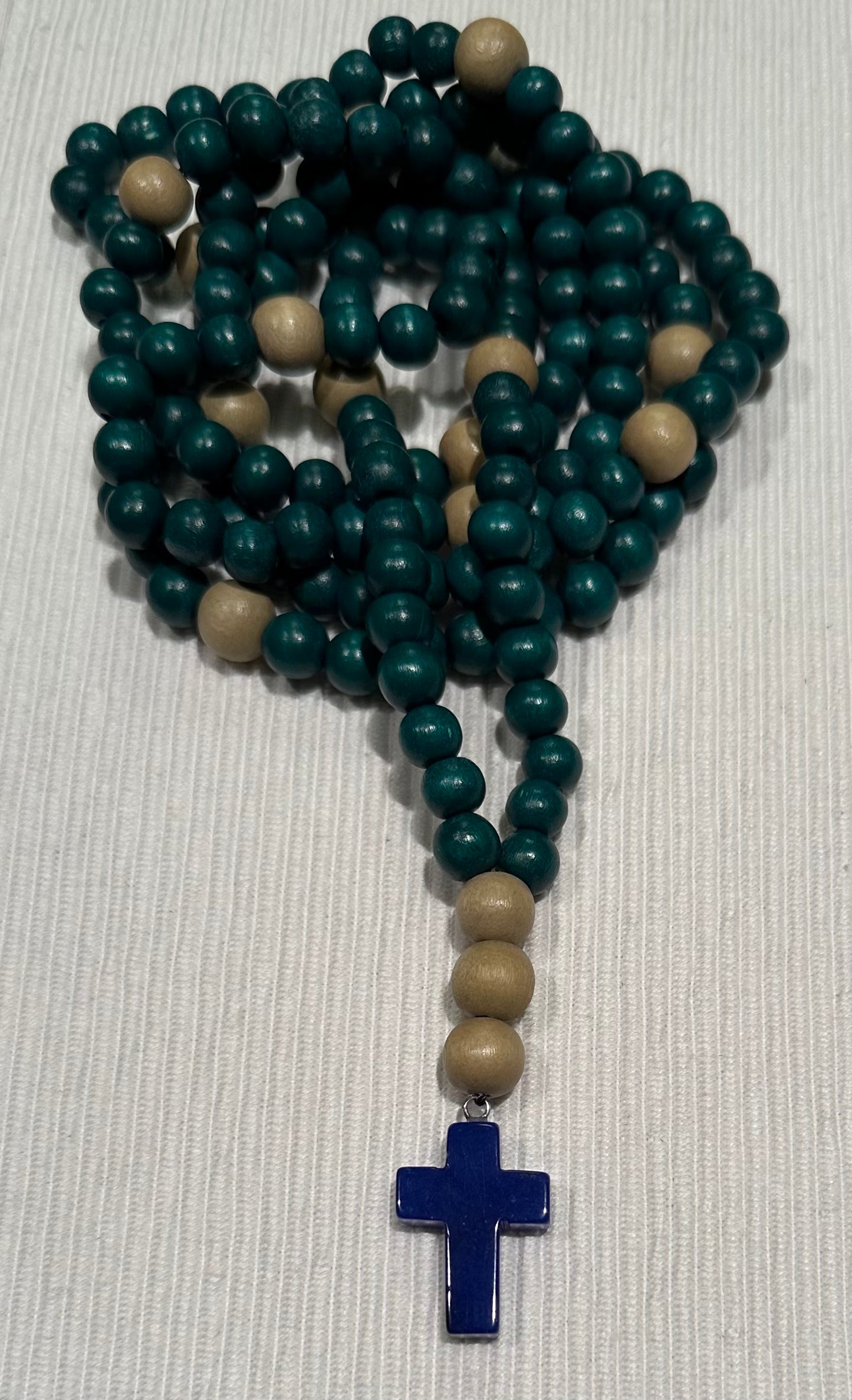 black/green/white 150 wooden bead (medium - 8mm) Orthodox prayer rope chotki komboskini