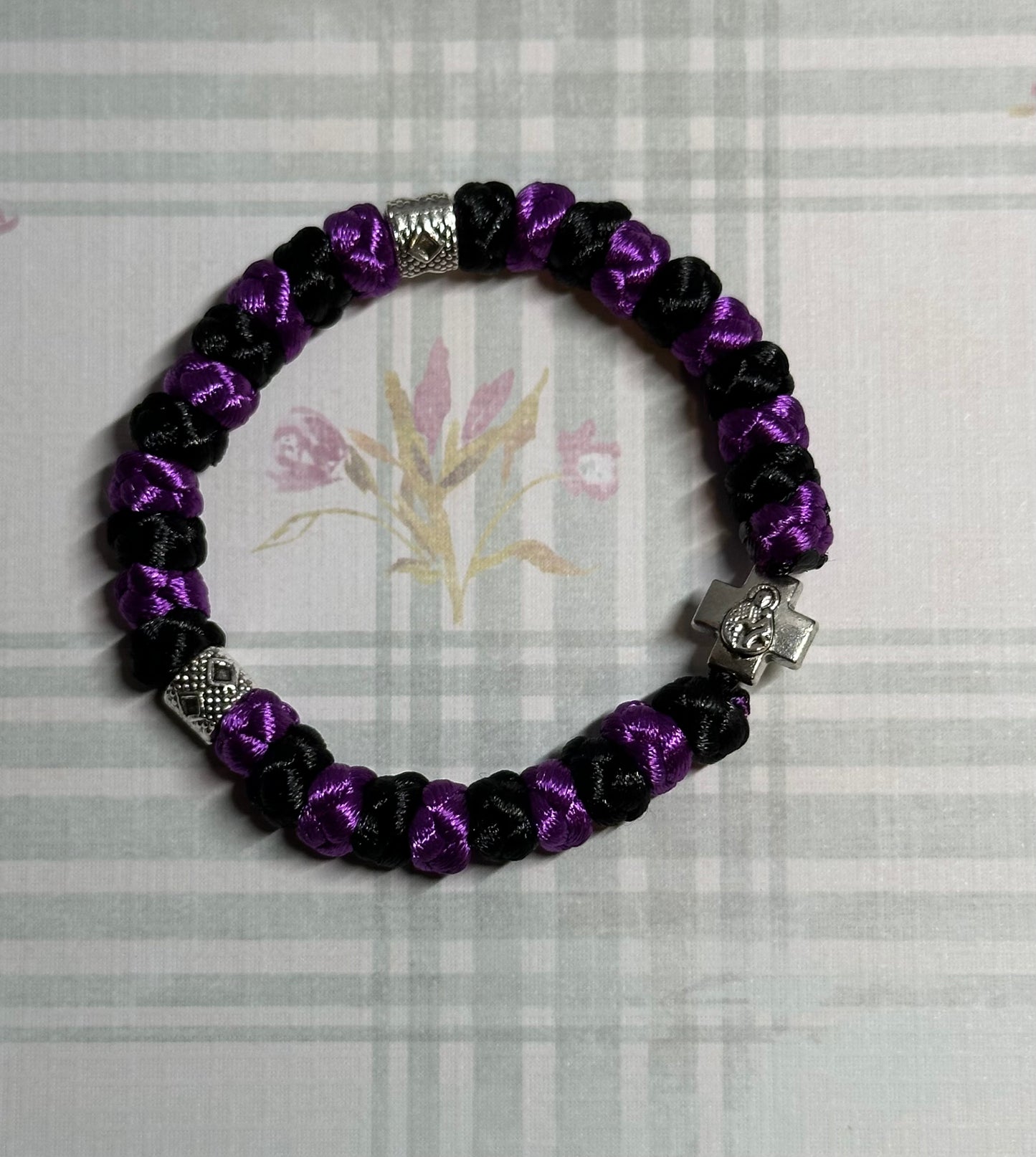 Two-color 30/50/100-knot Orthodox prayer rope (satin) chotki komboskini