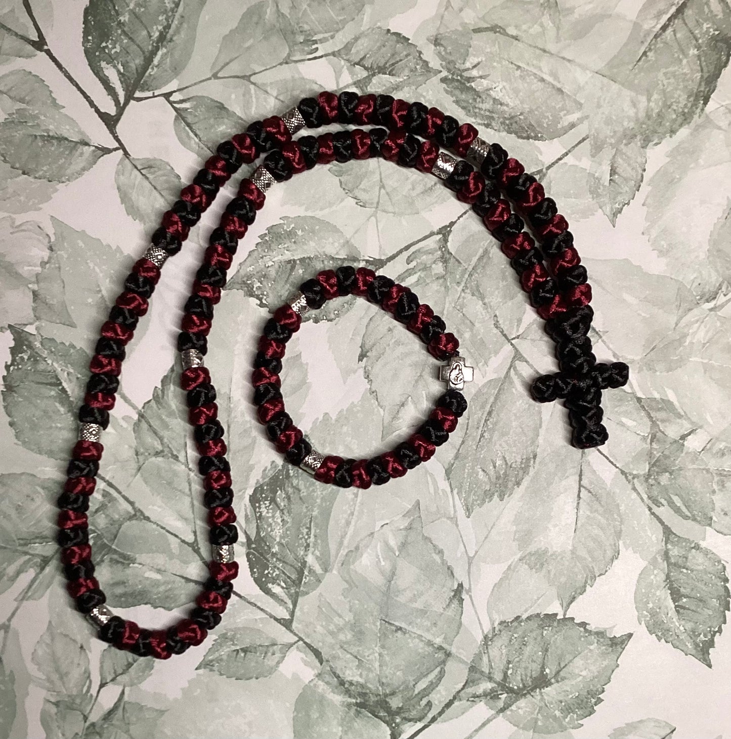 Two-color 30/50/100-knot Orthodox prayer rope (satin) chotki komboskini
