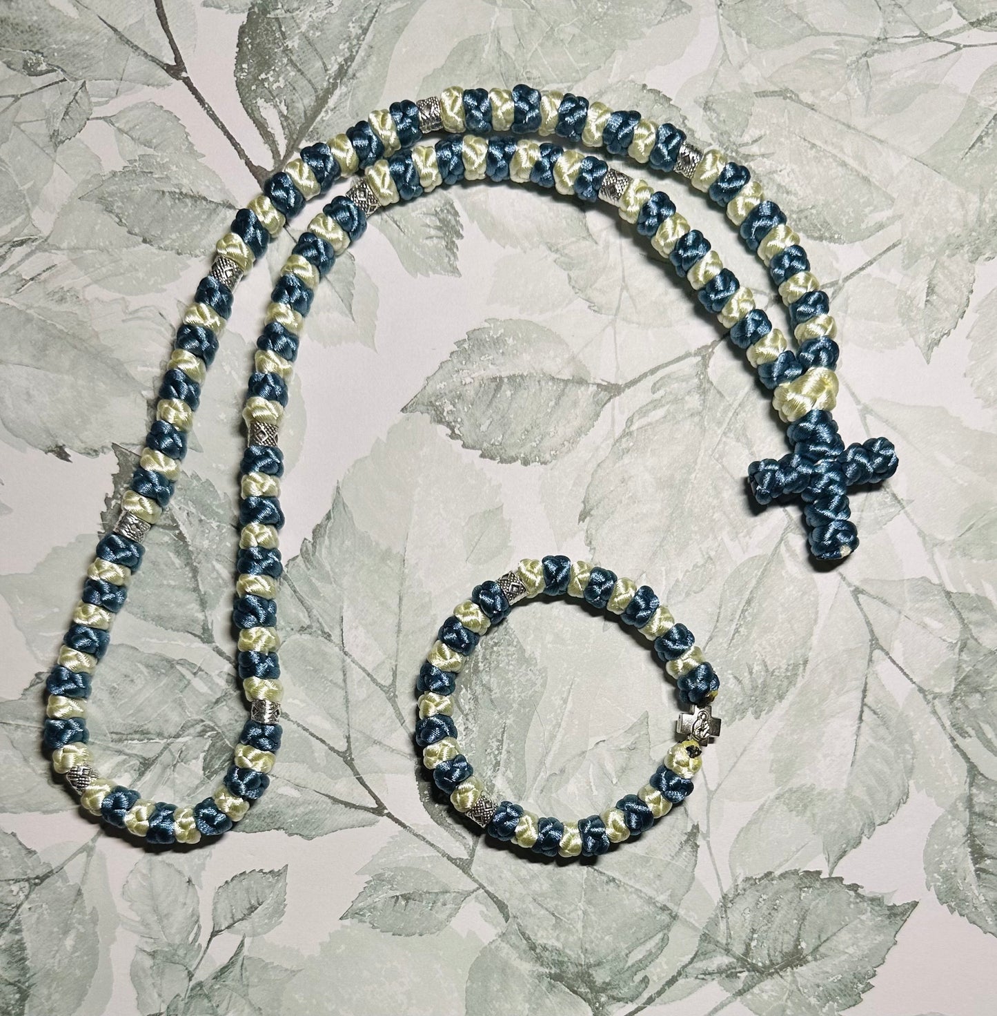 Two-color 30/50/100-knot Orthodox prayer rope (satin) chotki komboskini