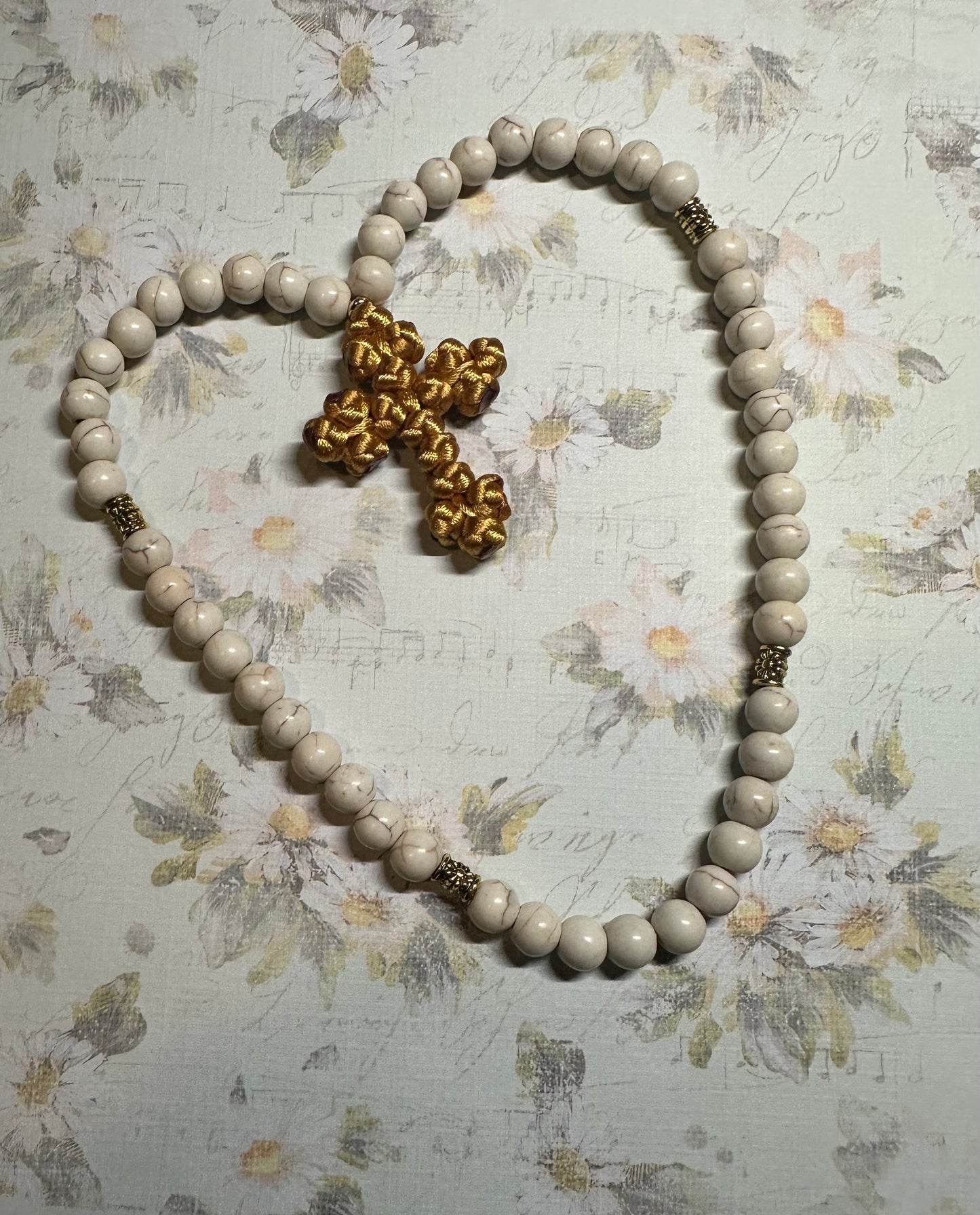 Magnesite gemstone beaded prayer rope chotki