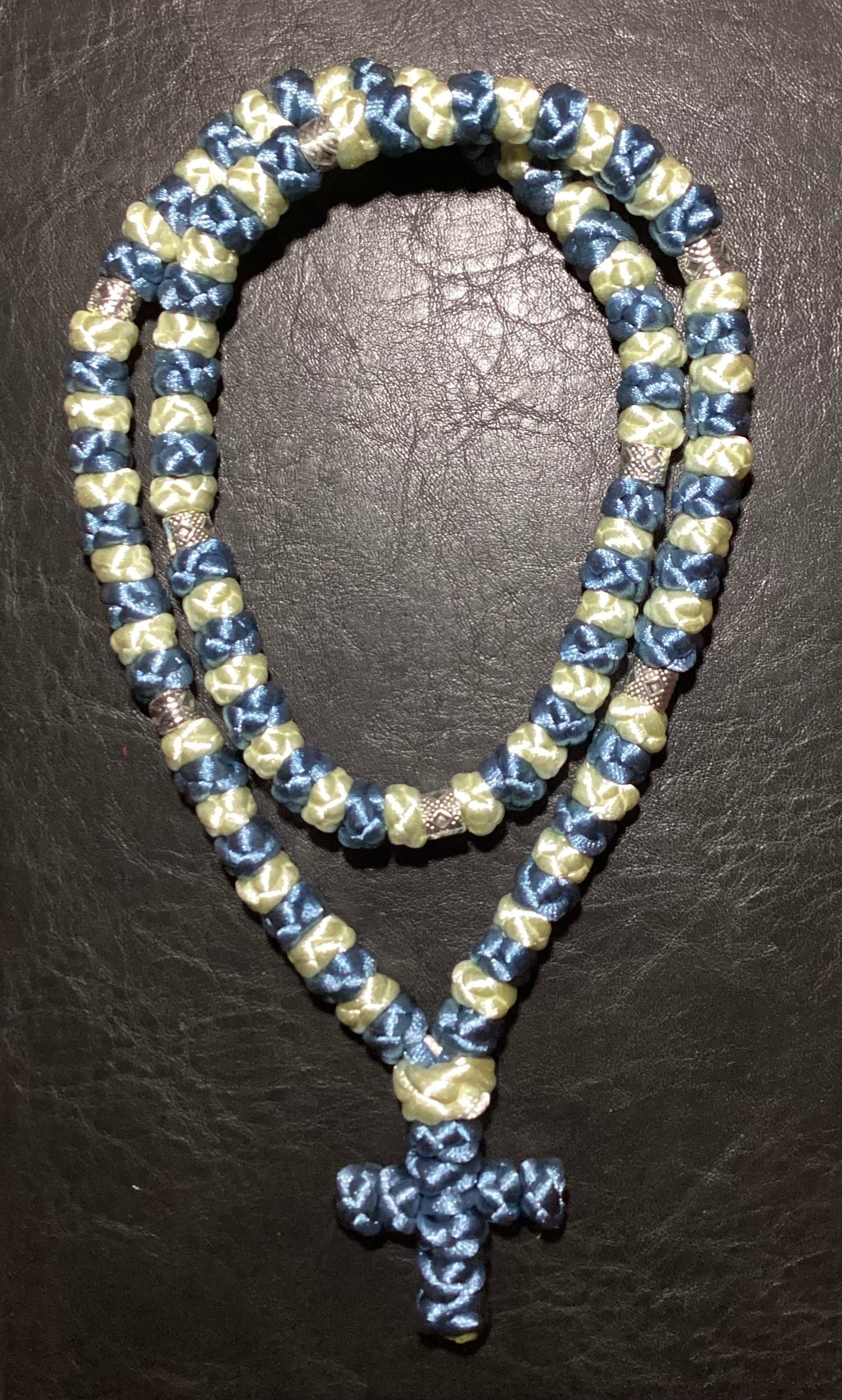 Two-color 30/50/100-knot Orthodox prayer rope (satin) chotki komboskini