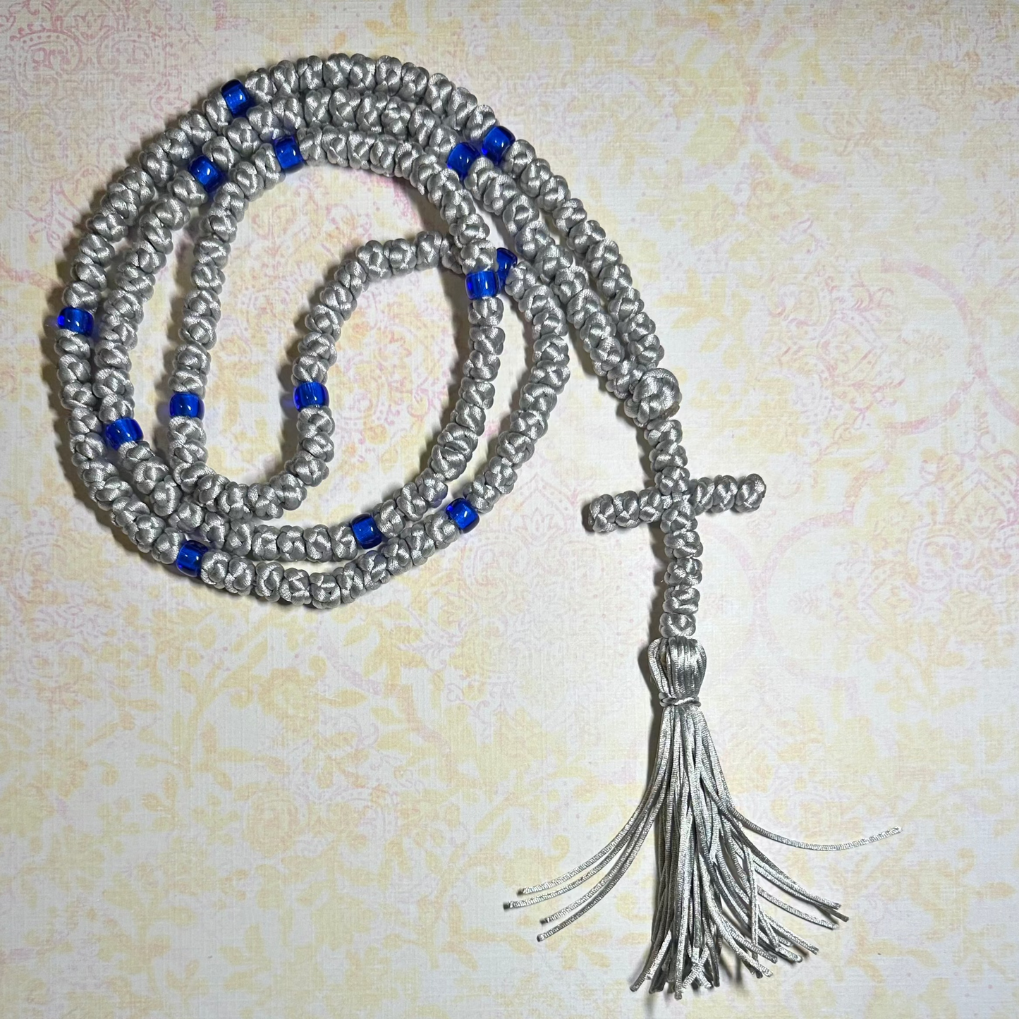 green/gold/silver/white/yellow/black 150-knot Orthodox prayer rope (satin) chotki komboskini