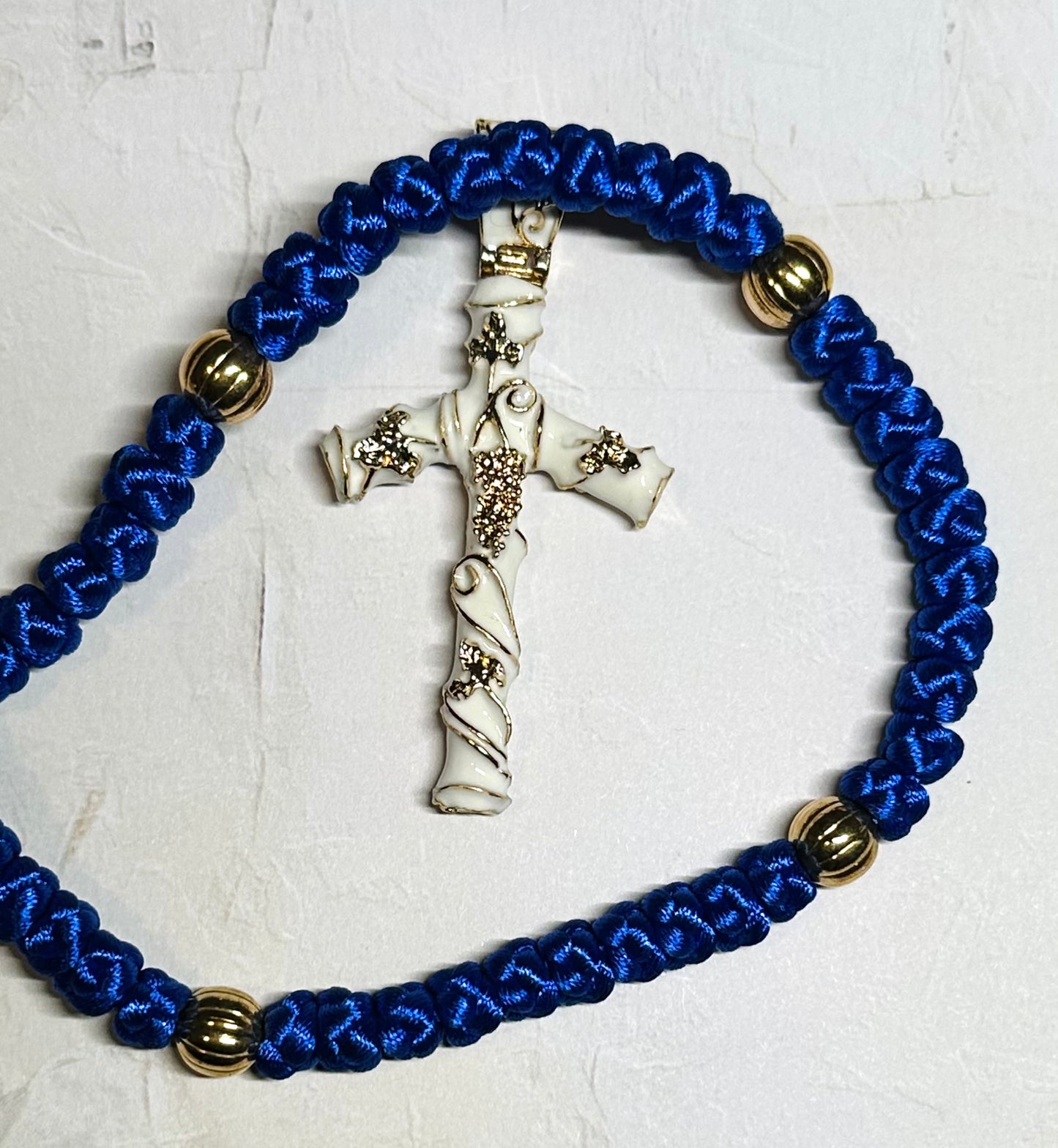 150-knot Orthodox prayer rope (satin) with St. Nina's cross