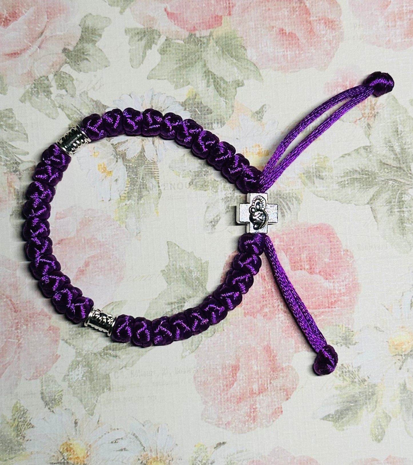 Adjustable 30/33-knot Orthodox wrist prayer rope (satin) bracelet chotki komboskini