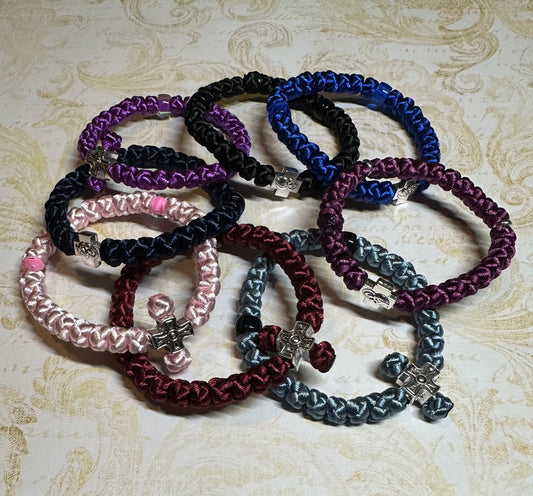 30 knot Orthodox wrist prayer rope (satin) bracelet chotki komboskini