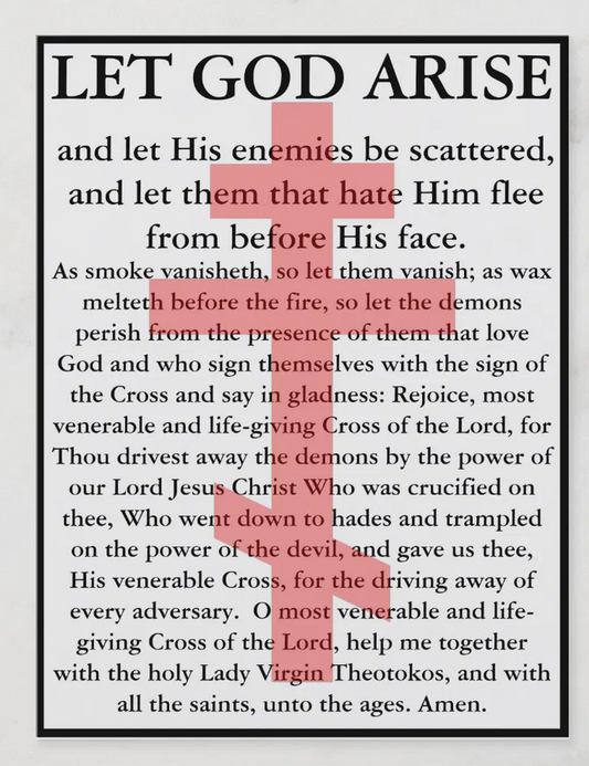"Let God Arise" prayer card (Orthodox prayer to the Cross)