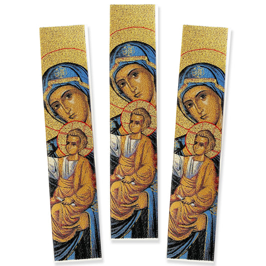 Mother of God in blue and Christ icon Tapestry Bookmark (SINGLE)